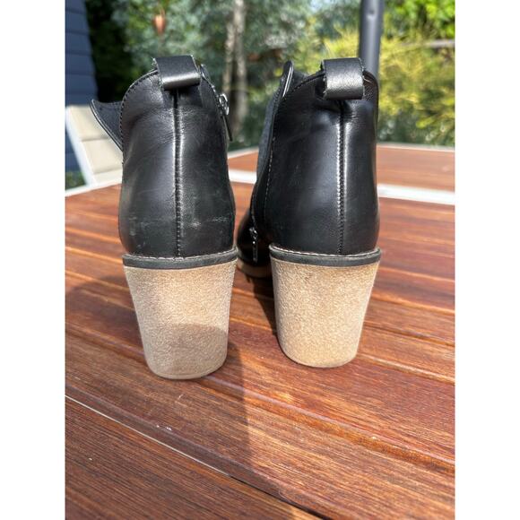 MIDAS Women's Black Leather Heeled Ankle Boots Size EU38/US 7.5-8 - Picture 4 of 8